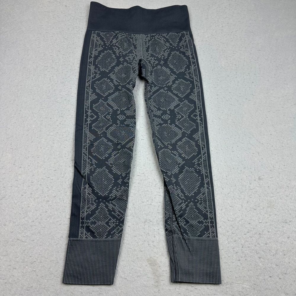 Lululemon Ebb To Street Pant Womens 6 Snakeskin Seamless Leggings Heathered Gray